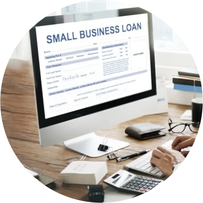 Header image for SME Credit Rating which shows SME applying for SME business loan on screen
